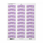 Paars Waterverf Roos Floral Return Address Label (Full Sheet)