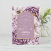 Paars Waterverf Roos & Gold Arch Kaart (Staand voorkant)