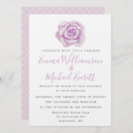 Paars Waterverf Roos | Weddenschap Kaart
