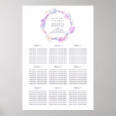 Paars waterverf trouwtafel poster (Voorkant)