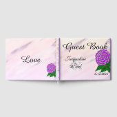  Paars Waterverf van Cream Floral Weddenschap Gastenboek (Volledig)