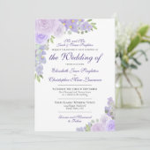 Paars Waterverf van Lavender Kaart (Staand voorkant)