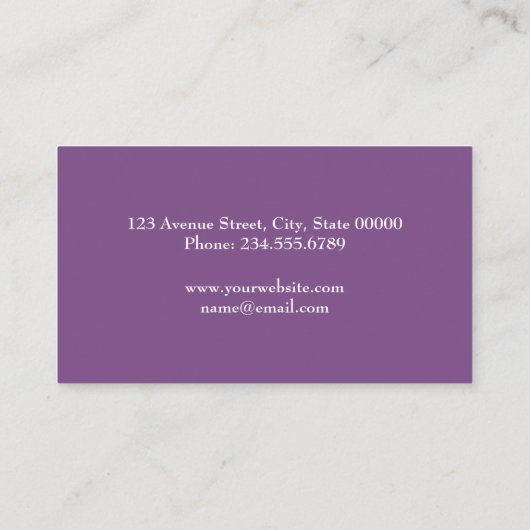 Paars Waterverf Visitekaartje (Achterkant)