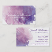 Paars Waterverf Visitekaartje (Voorkant / Achterkant)