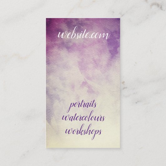 Paars Waterverf visitekaartje (Achterkant)