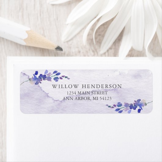 Paars Waterverf Vrijgezellenfeest Return Address Etiket (Insitu)