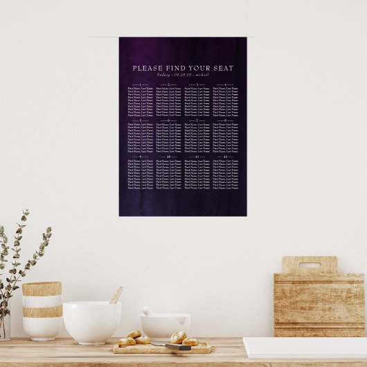 Paars Waterverven van Eggplant Poster (Keuken)