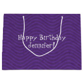 Paars Wavy Lines Pattern Large Cadeautasje (Voorkant)