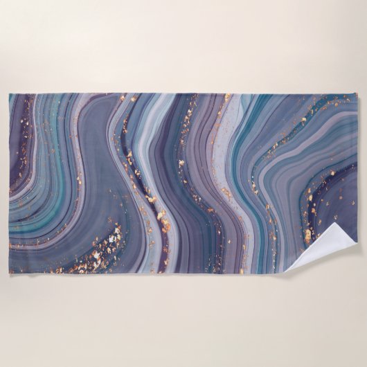 Paars Wavy Marble Strandlaken (Voorkant)