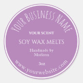 Paars | Wax Melt Business Product Label Sticker (Voorkant)