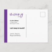 Paars we verplaatsen Dachshund Dog in Box Briefkaa Briefkaart (Achterkant)