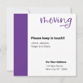 Paars we verplaatsen Dachshund Dog in Box Kaart (Achterkant)