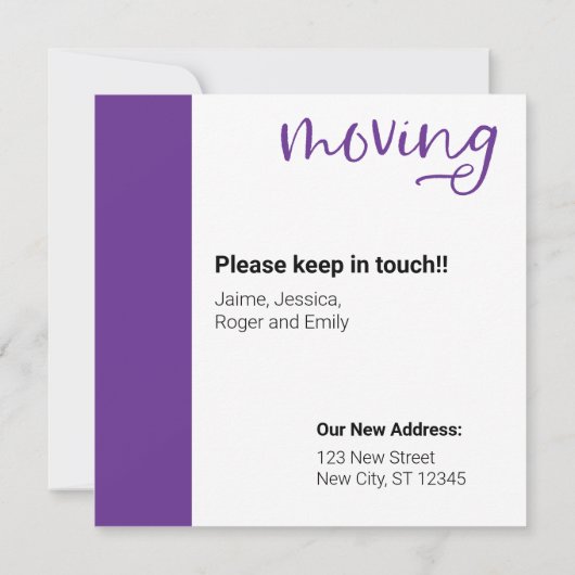 Paars we verplaatsen Dachshund Dog in Box Kaart (Achterkant)