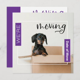 Paars we verplaatsen Dachshund Dog in Box Kaart