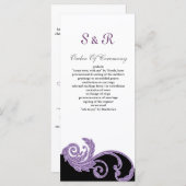 paars Weddenprogramma Programmakaart (Voorkant / Achterkant)