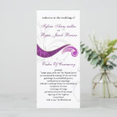 paars Weddenprogramma Programmakaart (Staand voorkant)