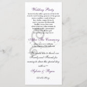 paars Weddenprogramma Programmakaart (Achterkant)