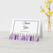 Paars Weddenschap Waterverf Lavender Bedankt kaart (Gele Bloem)