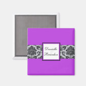 Paars Wedding Damask Magnet (Voorkant / Achterkant)