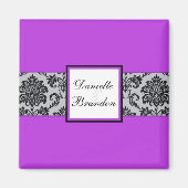 Paars Wedding Damask Magnet (Voorkant)