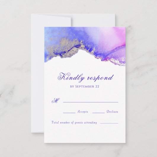 Paars Wedding RSVP-Kaart RSVP Kaartje (Voorkant)