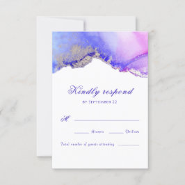 Paars Wedding RSVP-Kaart RSVP Kaartje