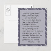 Paars "Wees niet bang" Bijbel Verse Briefkaart (Voorkant / Achterkant)