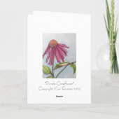 Paars WENSKAART Coneflower Kaart (Achterkant)