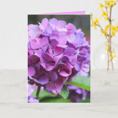 Paars Wenskaart Hydrangea Kaart (Gele Bloem)