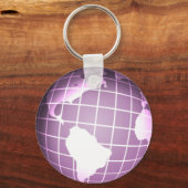 Paars Wereldbol Sleutelhanger (Voorkant)