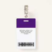 Paars werknemer Naam Bedrijfs Logo Personeel Label Badge (Achterkant met clip)