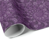 Paars wervelfractal Art Patroon Cadeaupapier (Rol Hoek)