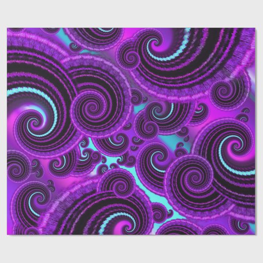 Paars wervelfractal Art Patroon Cadeaupapier (Vlak)