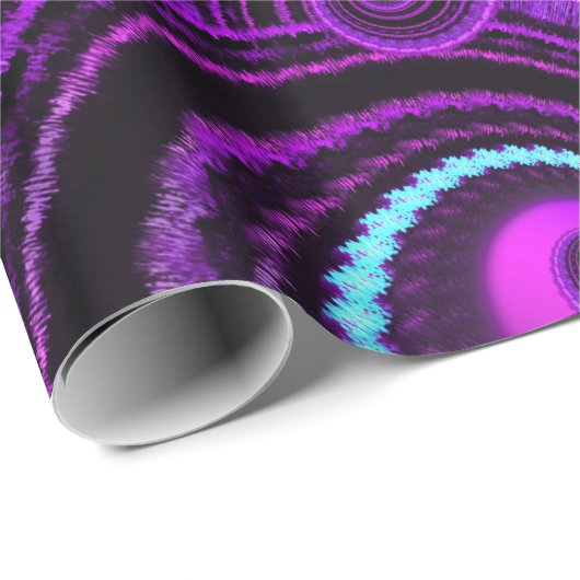 Paars wervelfractal Art Patroon Cadeaupapier (Rol Hoek)
