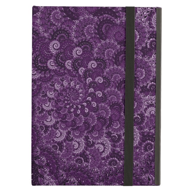 Paars wervelfractal Art Patroon iPad Air Hoesje (Voorkant Gesloten)