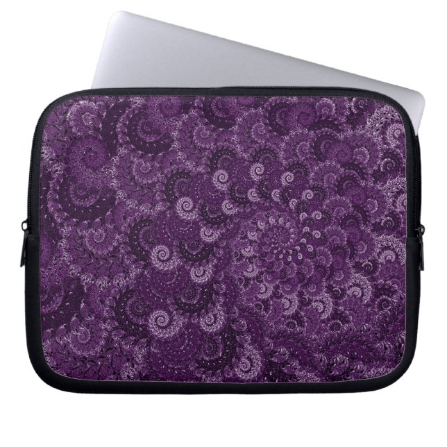 Paars wervelfractal Patroon Laptop Sleeve (Voorkant)