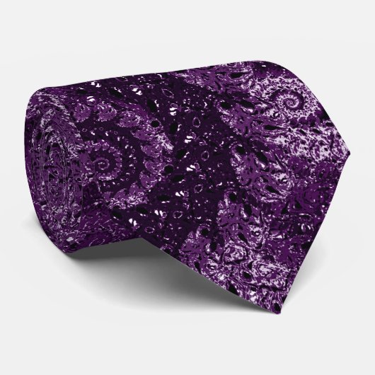 Paars wervelfractal Patroon Stropdas (Opgerold)