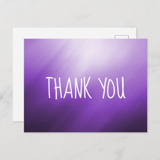 Paars White Abstract Dank je Briefkaart (Voorkant / Achterkant)