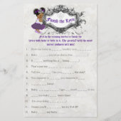 Paars|White African Princess Baby shower Game Flyer (Voorkant)