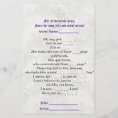 Paars|White African Princess Baby shower Game Flyer (Achterkant)