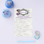 Paars|White African Princess Baby shower Game Flyer (Enkel)