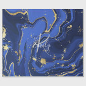 Paars White Agate Marble Abstracte Name Monogram Cadeaupapier (Vlak)