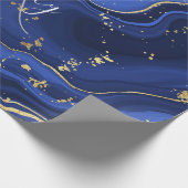 Paars White Agate Marble Abstracte Name Monogram Cadeaupapier (Hoek)