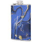 Paars White Agate Marble Abstracte Name Monogram Heupfles (Links)