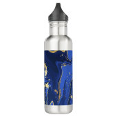 Paars White Agate Marble Abstracte Name Monogram Waterfles (Links)