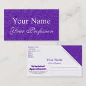 Paars White Appointment Herinneringen Visitekaartj Afsprakenkaartje (Voorkant / Achterkant)