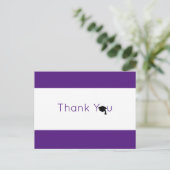 Paars White Bold Afstuderen Hartelijk dank Briefkaart (Staand voorkant)