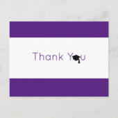 Paars White Bold Afstuderen Hartelijk dank Briefkaart (Voorkant)