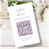 Paars | White Capture The Love QR-code Informatiekaartje