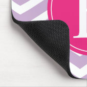 Paars White Chevron Bright Roze Monogram Muismat (Hoek)